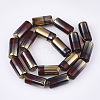 Half Electroplate Glass Beads Strands X-EGLA-S177-01B-2