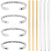 6Pcs 2 Styles 304 Stainless Steel Bangle Blank Strips MAK-BBC0001-08-1