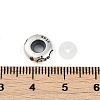 925 Sterling Silver Colorful Cubic Zirconia European Beads STER-R005-01AS-04-3