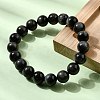 Grade A Natural Eagle Eye Stone Round Beads Stretch Bracelets for Women BJEW-L712-B06-10mm-3