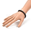 8mm Matte Round Natural Shungite Beads Energy Power Stretch Bracelet for Men Women BJEW-JB07069-5