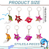 GOMAKERER 8Pcs 4 Styles Sequins Resin Ocean Aniaml Shell Pendant Keychain KEYC-GO0001-03-2