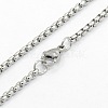 Men's 304 Stainless Steel Box Chain Necklaces STAS-O037-67P-1