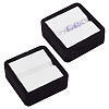 Square Velvet with Fibre Cloth Loose Diamond Jewelry Display Case ODIS-WH0038-23B-1