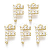 Brass Micro Pave Cubic Zirconia Charms KK-T060-05-F-G-NF-1