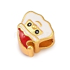 Christams Brass Enamel European Beads KK-F922-03A-G-2