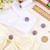 4Pcs Brass Micro Pave Cubic Zirconia Buttons DIY-FG0007-82A-4