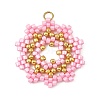 Glass Seed Beaded Pendants PALLOY-MZ01411-01-1