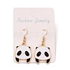 Panda Enamel Dangle Earrings for Women EJEW-Z015-13-3