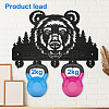 Wood & Iron Wall Mounted Hangers HJEW-WH0055-097-4