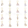 Alloy Enamel Unicorn Theme Pendant Locking Stitch Markers HJEW-SW00041-1