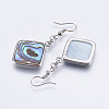 Abalone Shell/Paua Shell Dangle Earrings EJEW-F147-A12-3