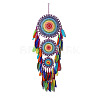 Indian Style Iron Woven Web/Net with Feather Pendant Decorations PW-WG84324-01-1