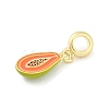 Brass Enamel Fruit European Dangle Charms KK-Z090-08G-09-2