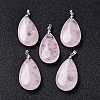 Natural Rose Quartz Pendants G-D084-01P-B15-5