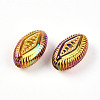 UV Plating Iridescent Opaque Acrylic Beads OACR-T028-33-3