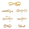 Tibetan Style Alloy Infinity Connectors & Heart Beat Shapes  Links & Word Love Pendants  PALLOY-TA0001-93G-RS-2