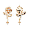 Brass Micro Pave Clear Cubic Zirconia Flower Peg Bails Pendants LS-KK-N232-464-1