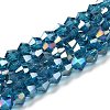 Transparent Electroplate Glass Beads Strands EGLA-A039-T4mm-B01-1