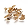 Ion Plating(IP) 304 Stainless Steel Stud Earring Findings LS-STAS-O119-12B-G-1