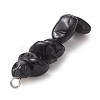 Gradient Color Natural Smoky Quartz & Natural Obsidian & Natural Labradorite Chip Beaded Pendants PALLOY-JF02791-07-5