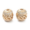 Brass Micro Pave Clear Cubic Zirconia Beads ZIRC-O042-04G-1