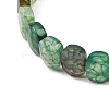 Dyed & Heated Natural Agate Oval Beaded Stretch Bracelet G-E010-01-21-2