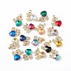 Real 18K Gold Plated Rack Plating Brass Micro Pave Cubic Zirconia Pendants KK-C015-31G-1