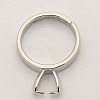 Brass Adjustable Finger Ring Setting Components for Hole Drilled Beads X-KK-M015-05P-1