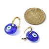 Blue Lampwork Evil Eye Dangle Hoop Earrings EJEW-JE05276-02-3