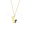 Cute Cartoon Animal 304 Stainless Steel Pendant Necklaces QV5065-12-1