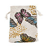 Butterfly Printed Polycotton(Polyester Cotton) Packing Pouches Drawstring Bags ABAG-T004-10x14-39-1