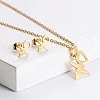 201 Stainless Steel Pendant Necklace & Stud Earring Sets FS-WGB816B-13-1