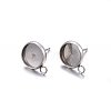 Non-Tarnish 304 Stainless Steel Stud Earring Settings X-STAS-H467-08P-8mm-2
