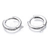Brass Micro Pave Cubic Zirconia Huggie Hoop Earring Findings X-KK-T063-013P-NF-2