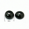 Natural Dyed & Heated Black Agate Cabochons G-C108-6mm-3-1