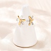 304 Stainless Steel Double Color Cuff Rings RJEW-S635-01GP-19-2