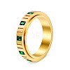 304 Stainless Steel Micro Pave Cubic Zirconia Rotating Finger Rings WGCDCC2-01-2