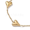 304 Stainless Steel Cable Chain Heart Links Bracelets for Women BJEW-P321-01G-3