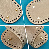 6Pcs 6 Style Flat Round PU Leather Knitting Crochet Bags Nail Bottom Shaper Pad DIY-PH0021-06C-4