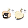 Alloy Kitten Dangle Stud Earrings EJEW-G148-27G-01-1