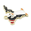Light Gold Plated Alloy Enamel Pendants ENAM-L041-06D-3