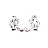 Platinum Plated Alloy Letter Pendants PALLOY-J718-01P-R-1