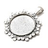 Tibetan Style Flower Alloy Pendant Cabochon Settings LS-X-TIBEP-Q055-09AS-RS-2