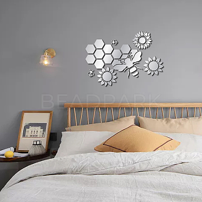 2Pcs Mirror Wall Stickers DIY-CN0001-96-1