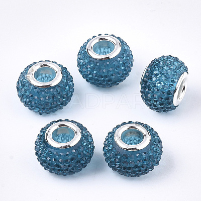 Resin Rhinestone European Beads RPDL-T002-03-1