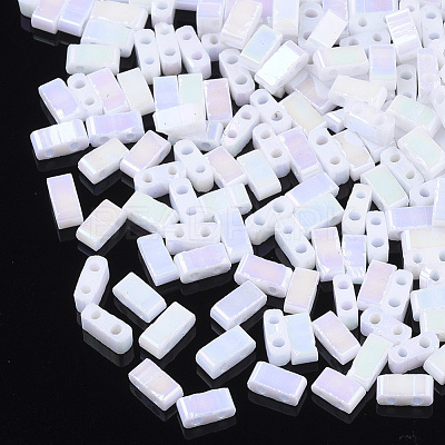 2-Hole Opaque Glass Seed Beads SEED-S023-28B-05-1