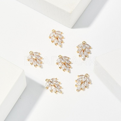 Brass Micro Pave Cubic Zirconia Pendants KK-S348-502-NF-1