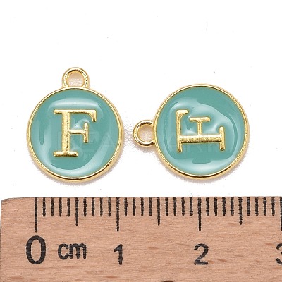 Golden Plated Alloy Enamel Charms ENAM-S118-05F-1