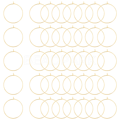 40Pcs Brass Hoop Earrings Findings KK-DC0001-11-1